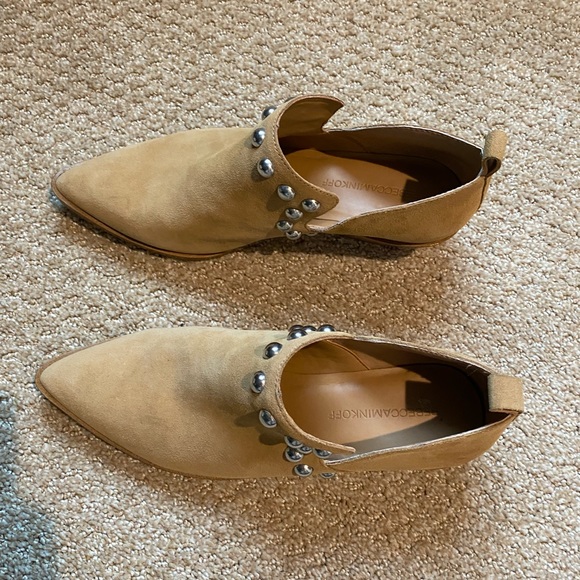 Excellent Condition | Rebecca Minkoff Tan Suede Studded Ankle Boots | W6M - Picture 3 of 4